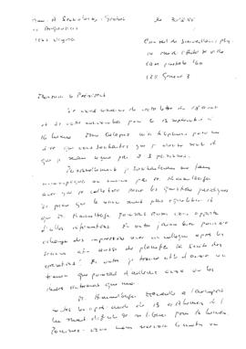 Lettre d’Anne Szokoloczy Grobet au Conseil de surveillance psychiatrique